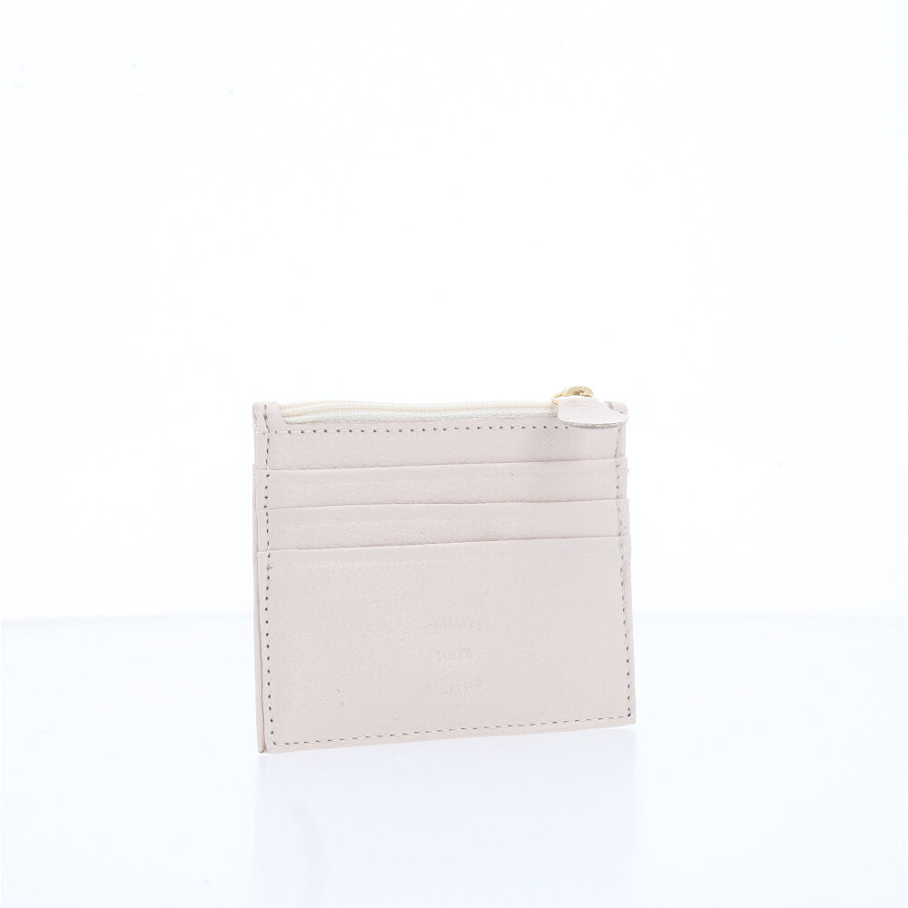 Porta Cartão Unissex em Couro Marfim