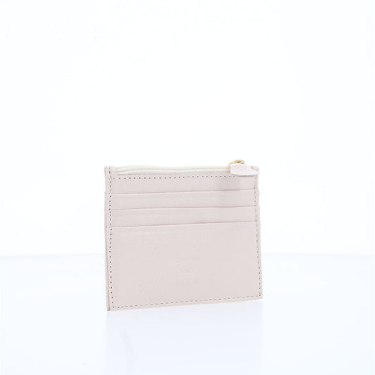 Porta Cartão Unissex em Couro Marfim