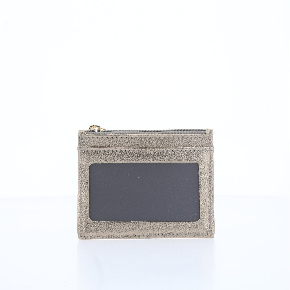 Porta Cartão Unissex em Couro Prata velha