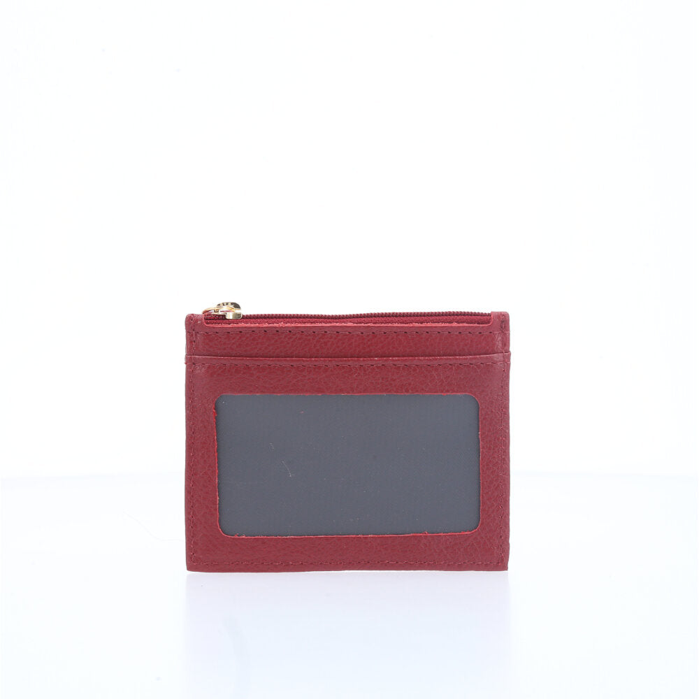 Porta Cartão Unissex em Couro Vermelho