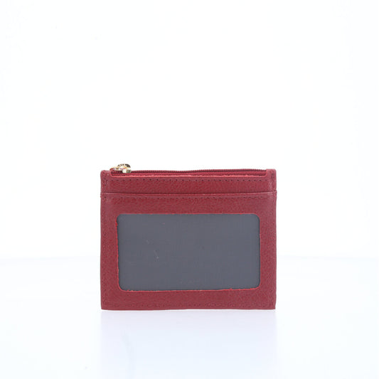 Porta Cartão Unissex em Couro Vermelho