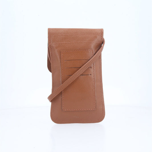 Porta Celular em Couro Animal Print Caramelo