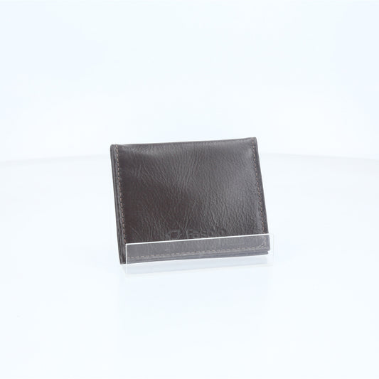Porta Cartão Masculino em Couro com Visor para Documento Marrom