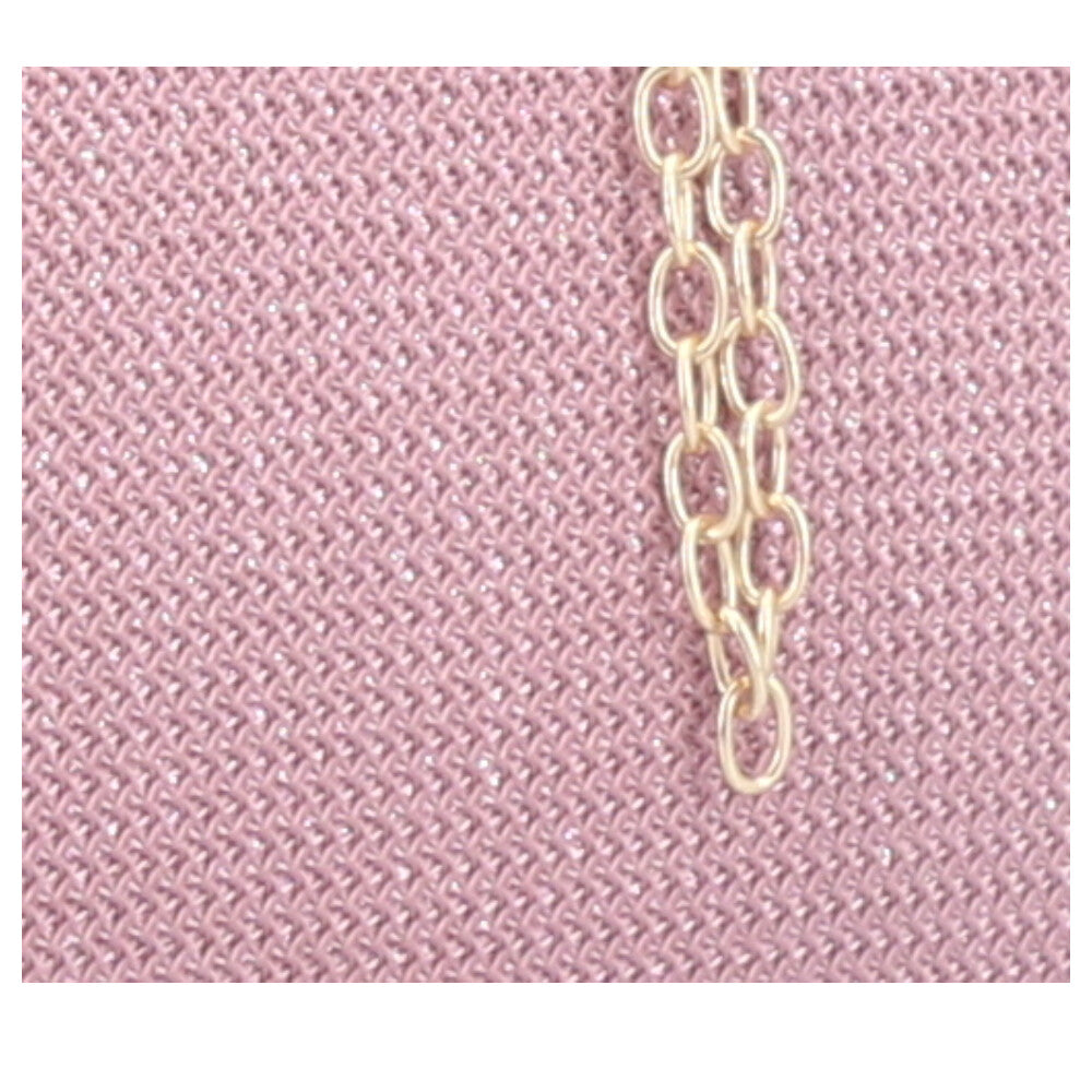 Clutch Feminina em Tecido com Alça de Corrente Rosa