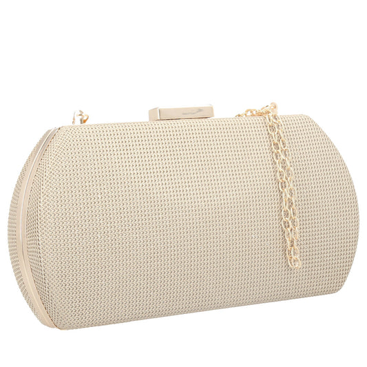 Clutch Feminina Estruturada com Corrente Ouro