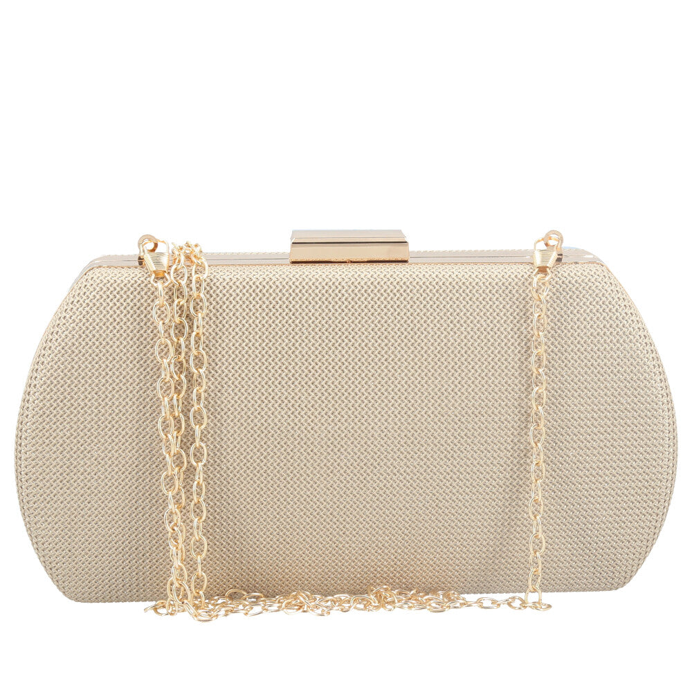 Clutch Feminina Estruturada com Corrente Ouro