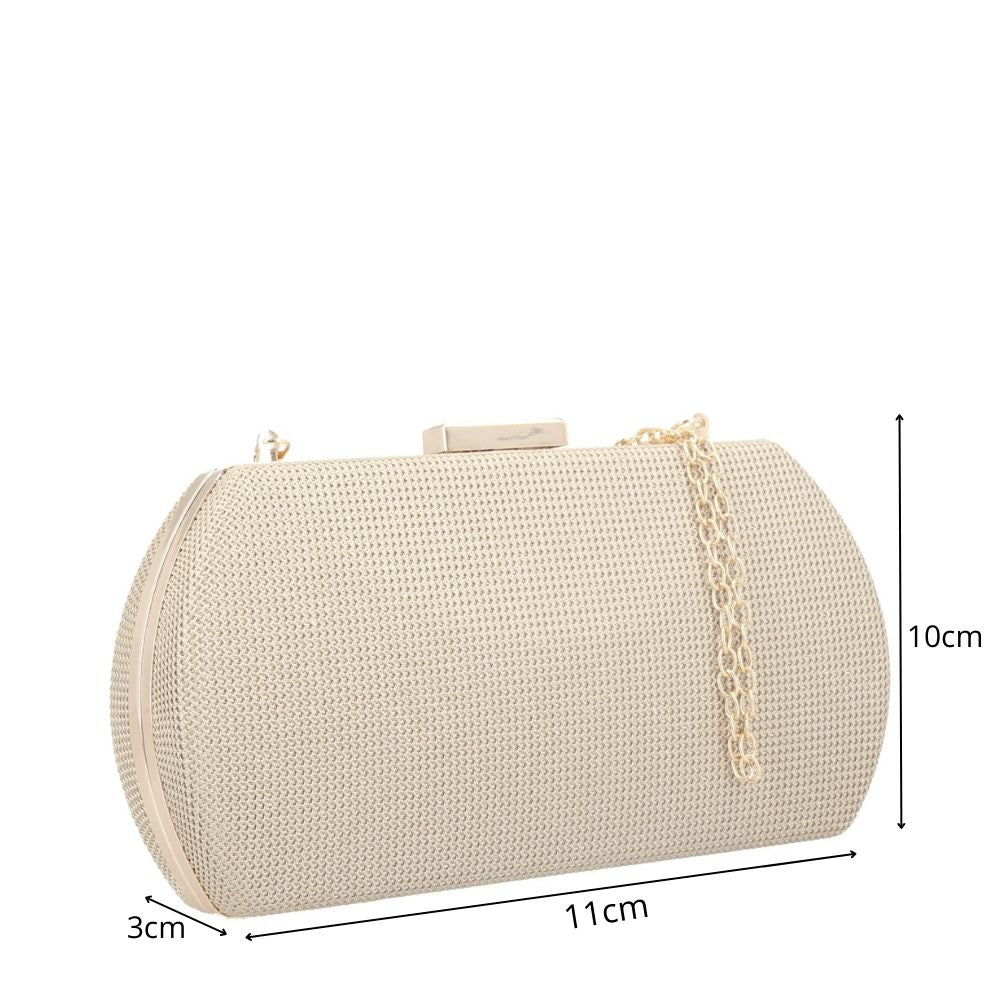Clutch Feminina Estruturada com Corrente Ouro