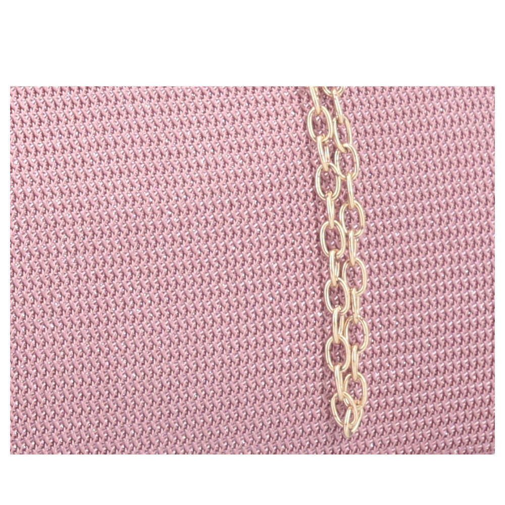 Clutch Feminina Estruturada com Corrente Rosa