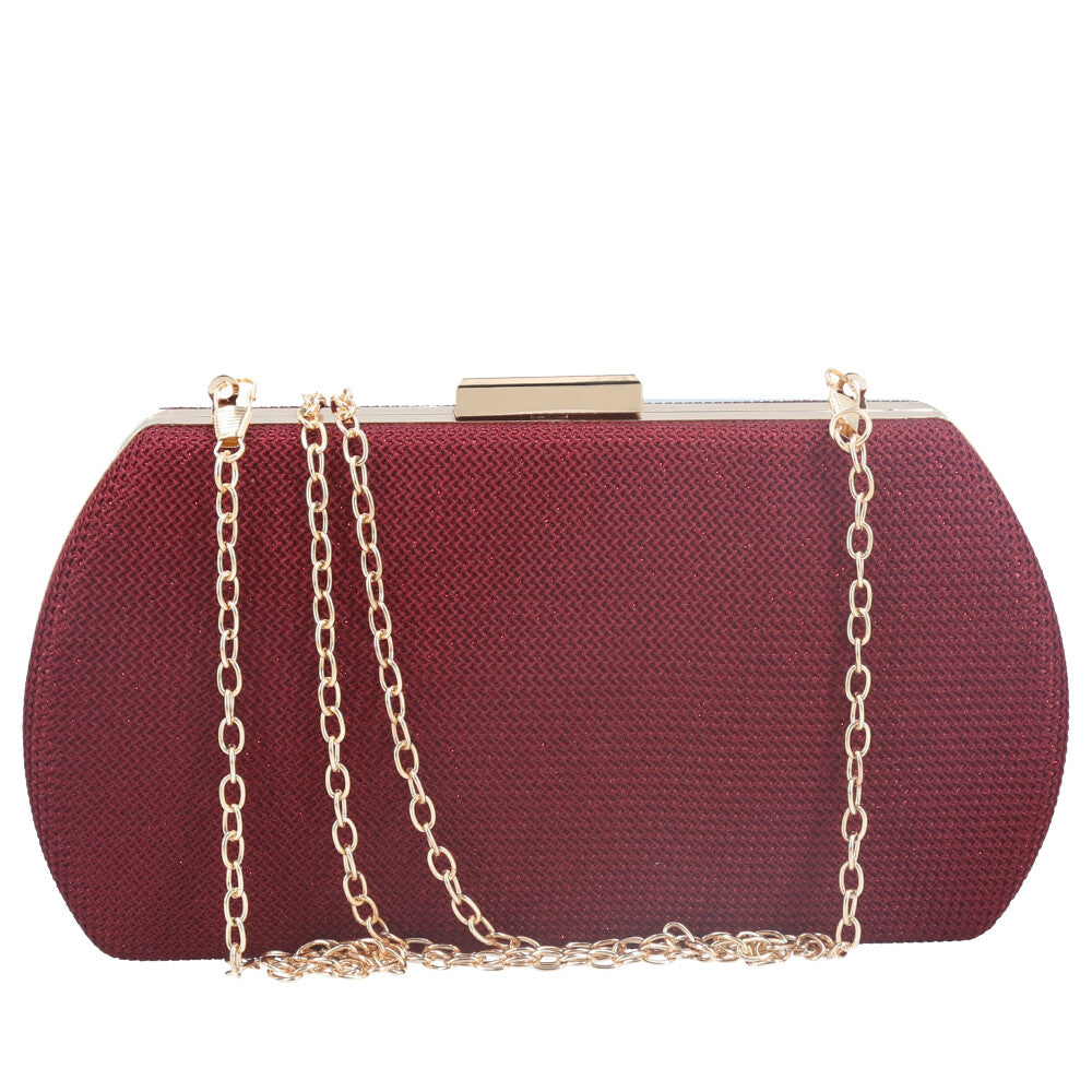 Clutch Feminina Estruturada com Corrente Vermelho