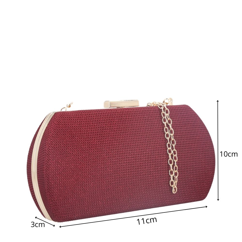 Clutch Feminina Estruturada com Corrente Vermelho