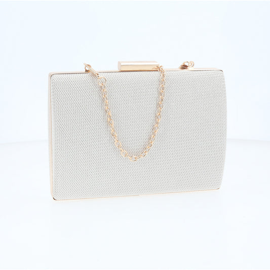 Bolsa Clutch de Festa com Design Minimalista Marfim
