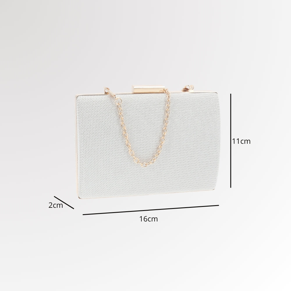 Bolsa Clutch de Festa com Design Minimalista Marfim