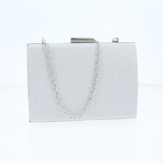 Bolsa Clutch de Festa com Design Minimalista Prata