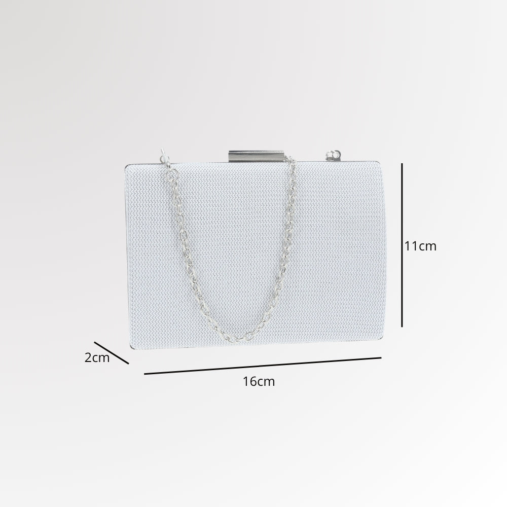 Bolsa Clutch de Festa com Design Minimalista Prata