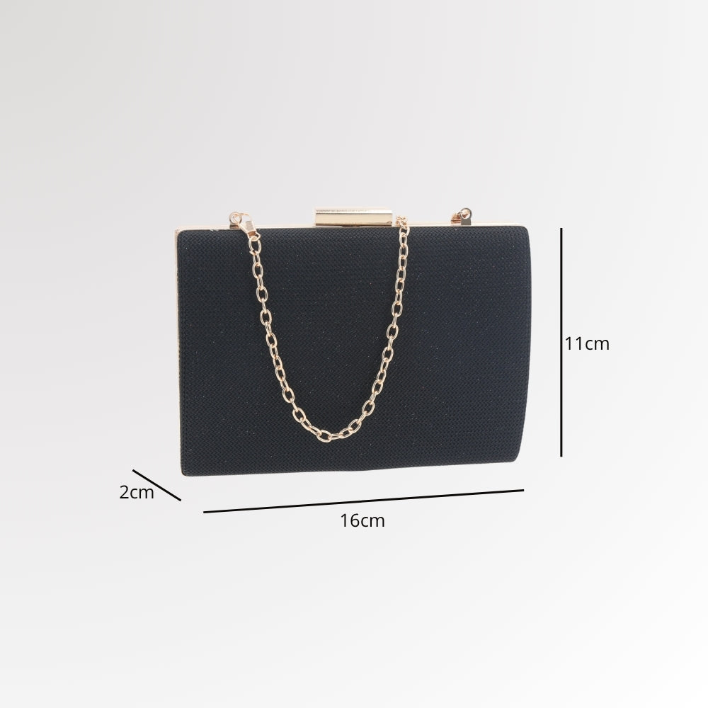 Bolsa Clutch de Festa com Design Minimalista Preto