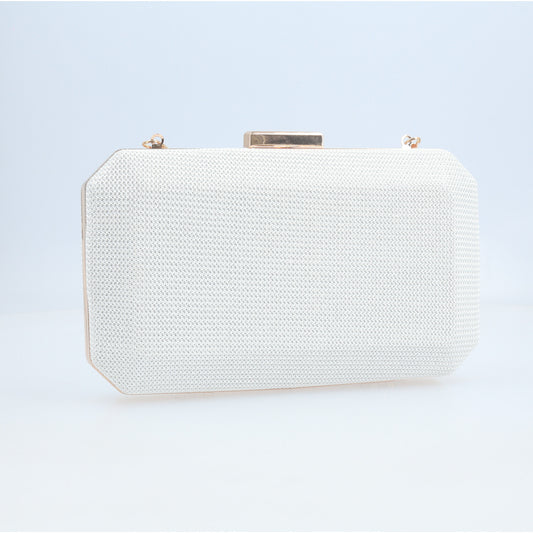 Bolsa Clutch de Festa com Design Minimalista Marfim