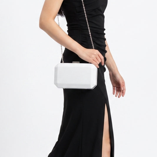 Bolsa Clutch de Festa com Design Minimalista Prata