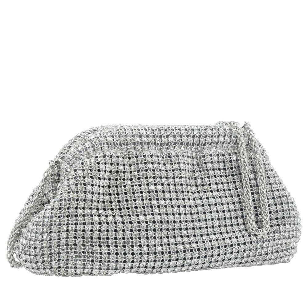 Bolsa Clutch de Festa com Design Minimalista Prata