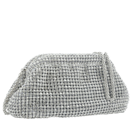 Bolsa Clutch de Festa com Design Minimalista Prata