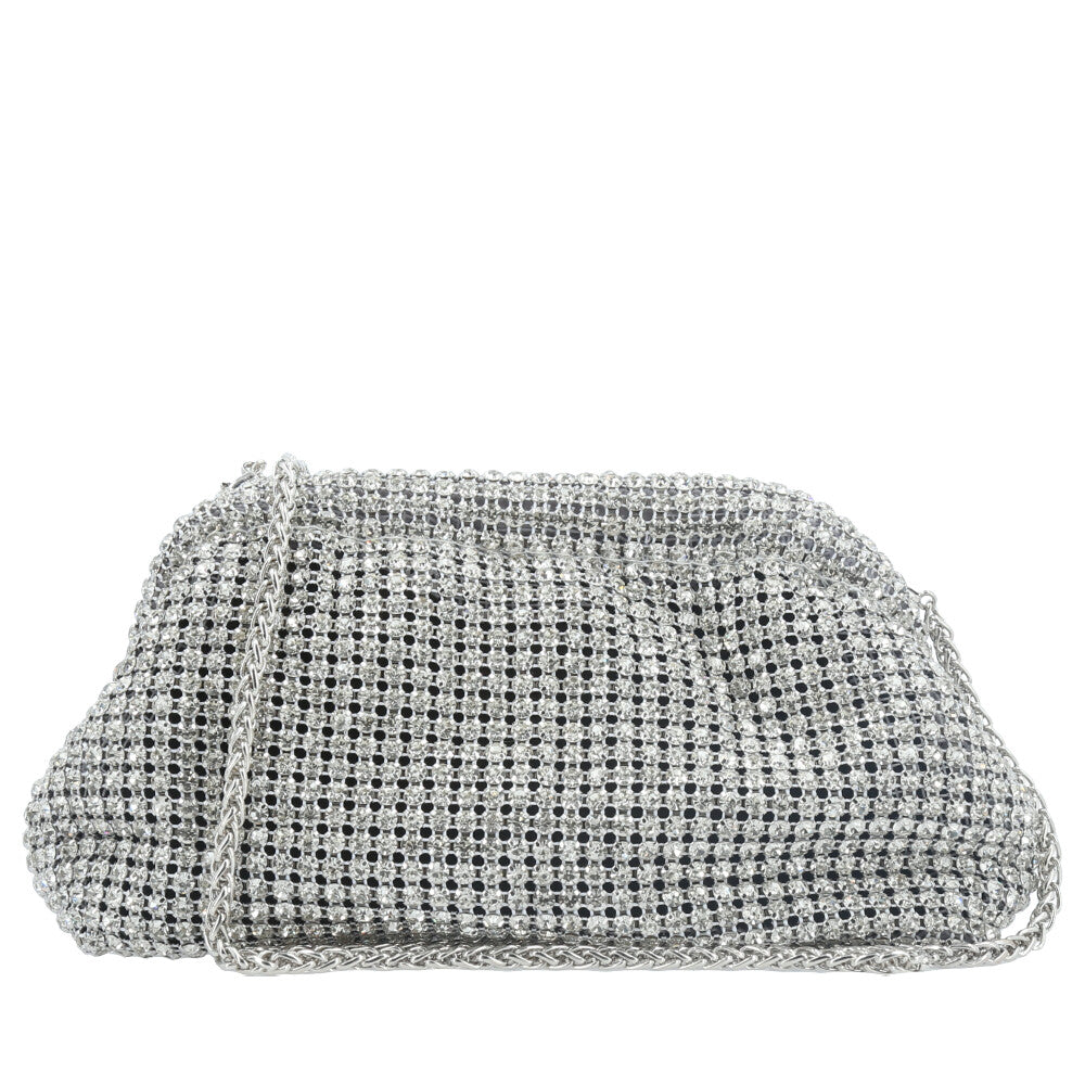 Bolsa Clutch de Festa com Design Minimalista Prata