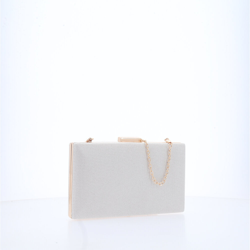 Bolsa Clutch Feminina Transversal Luxo Festa Marfim