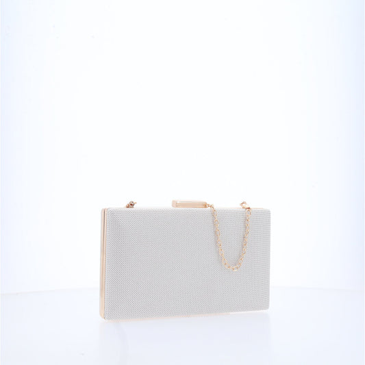 Bolsa Clutch Feminina Transversal Luxo Festa Marfim