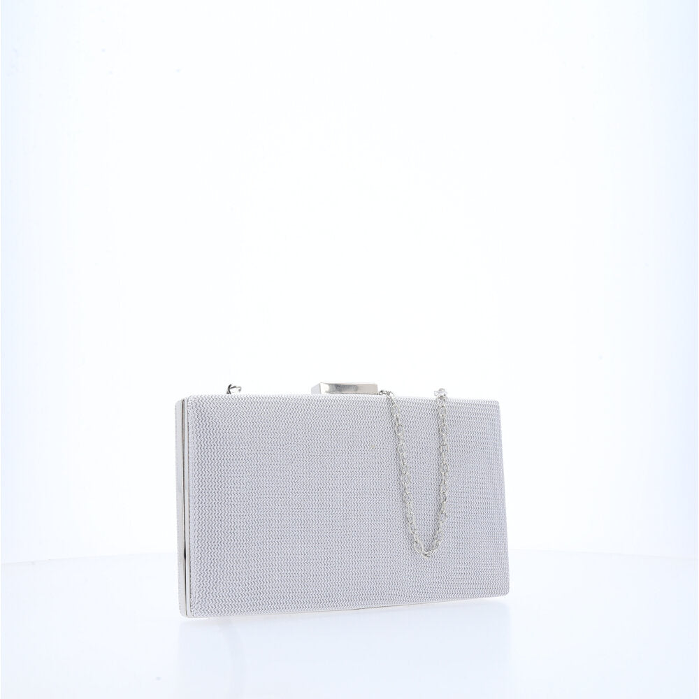 Bolsa Clutch Feminina Transversal Luxo Festa Prata