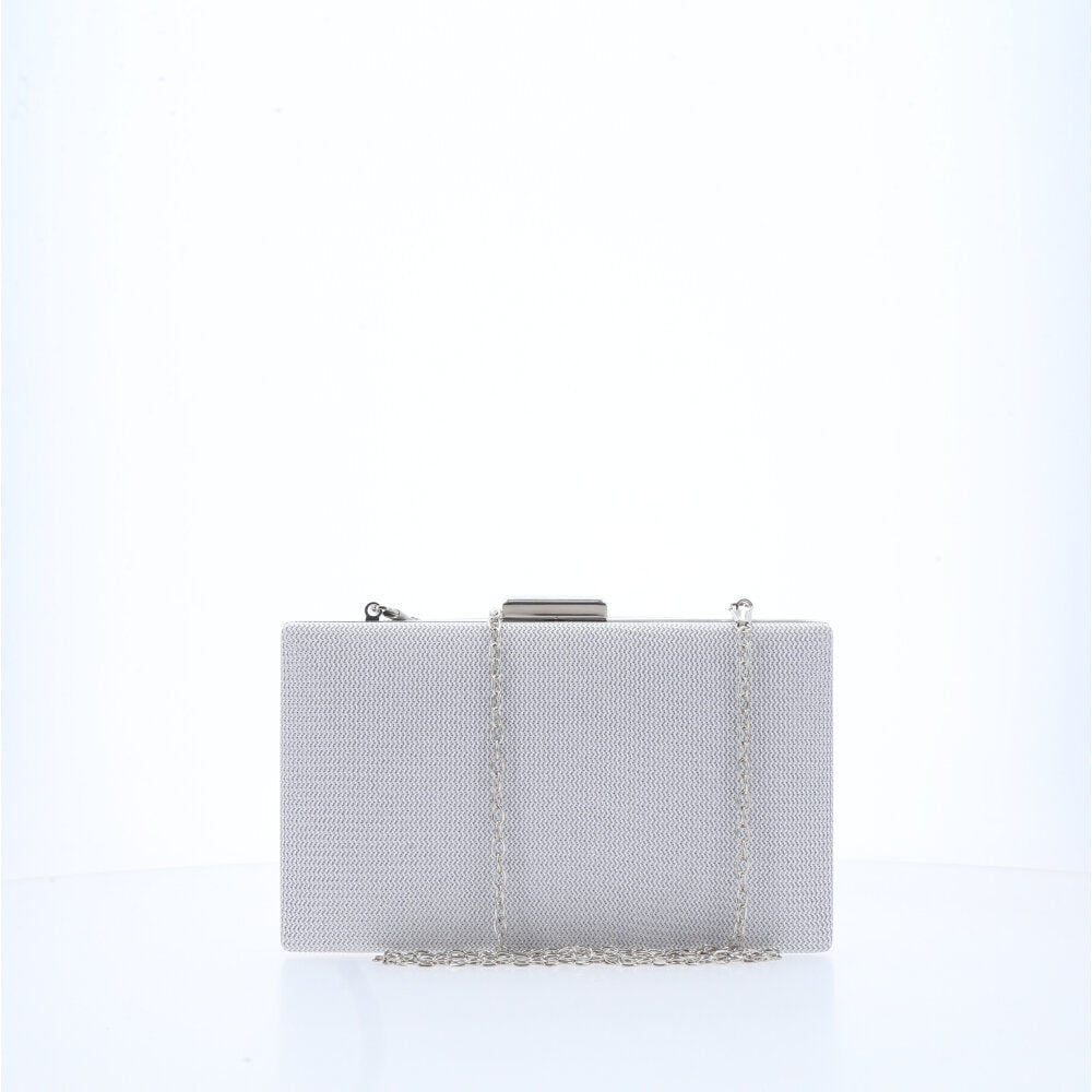 Bolsa Clutch Feminina Transversal Luxo Festa Prata