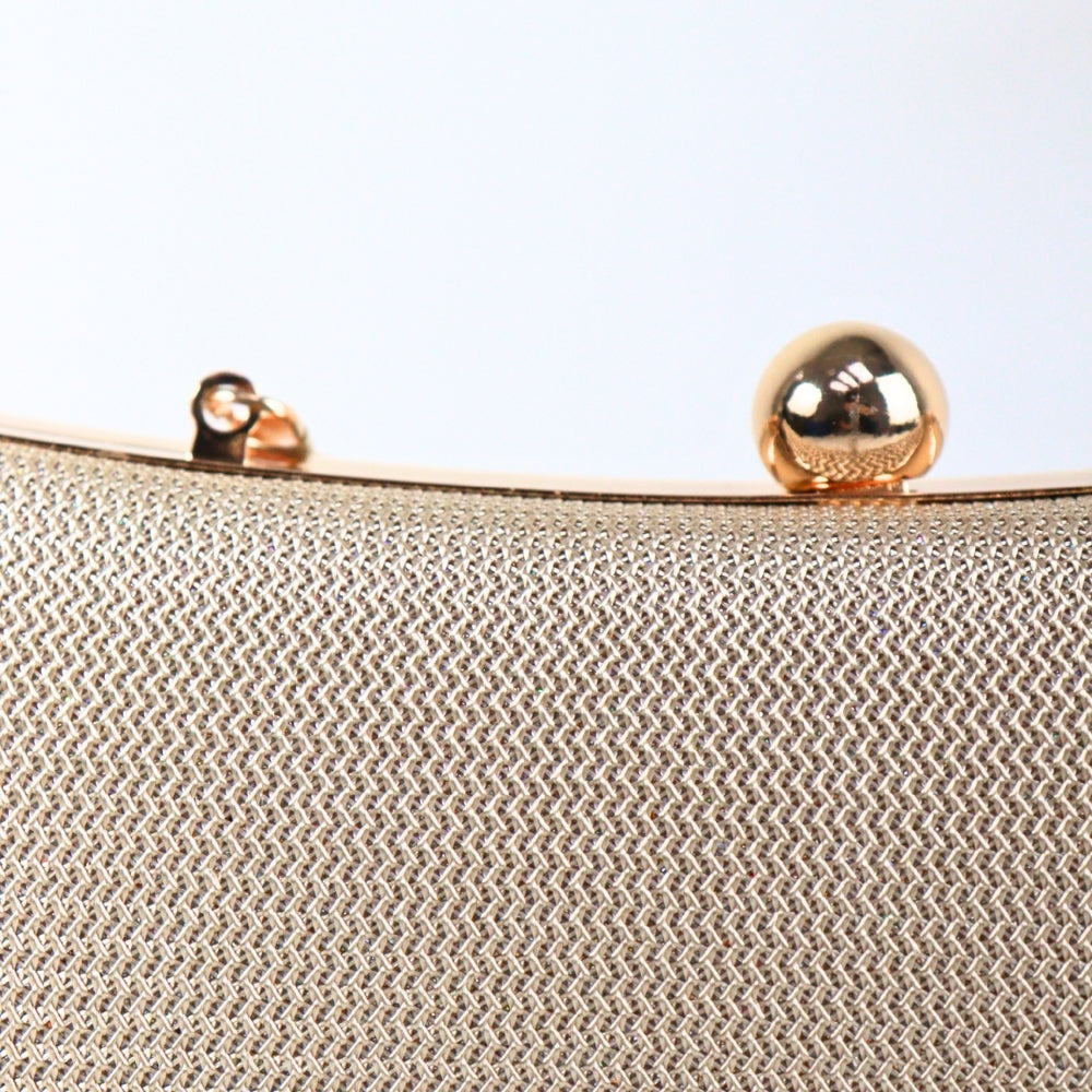 Bolsa de Festa Estilo Clutch com Alça de Corrente Ouro