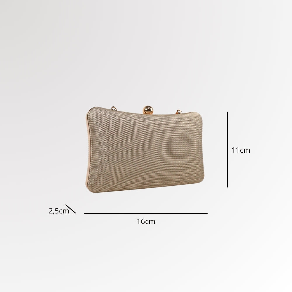 Bolsa de Festa Estilo Clutch com Alça de Corrente Ouro