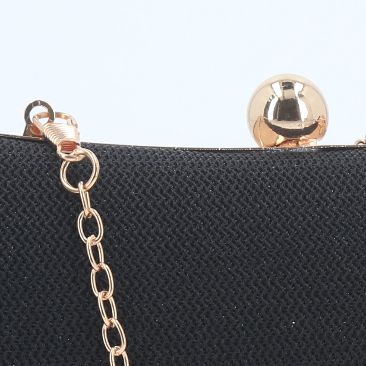 Bolsa de Festa Estilo Clutch com Alça de Corrente Preto