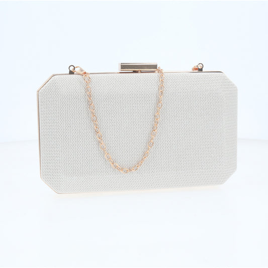 Bolsa Clutch de Festa com Design Minimalista Marfim