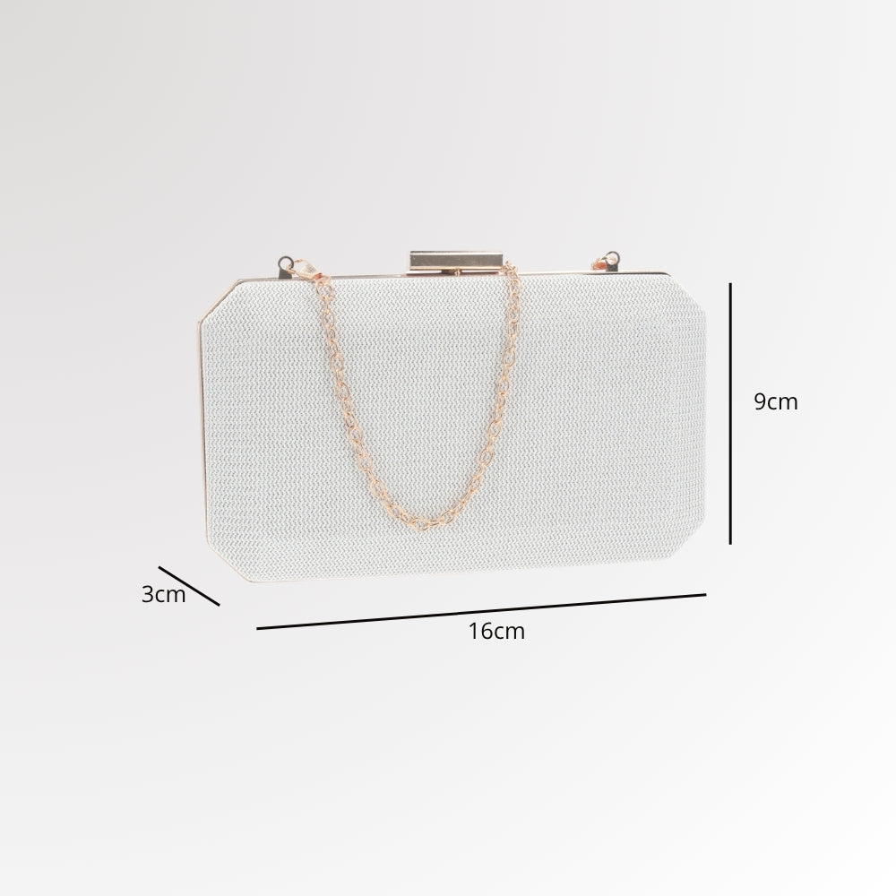 Bolsa Clutch de Festa com Design Minimalista Marfim