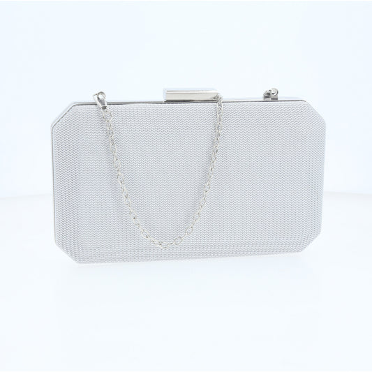 Bolsa Clutch de Festa com Design Minimalista Prata