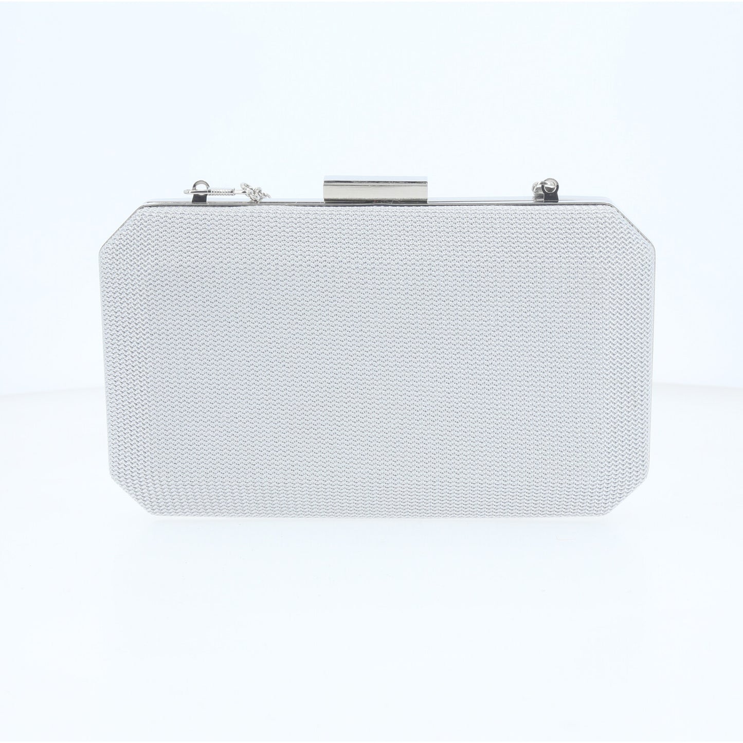 Bolsa Clutch de Festa com Design Minimalista Prata