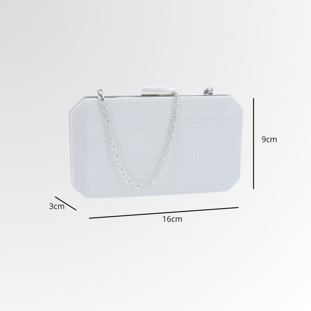 Bolsa Clutch de Festa com Design Minimalista Prata