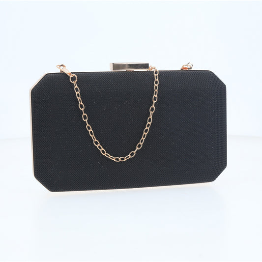 Bolsa Clutch de Festa com Design Minimalista Preto