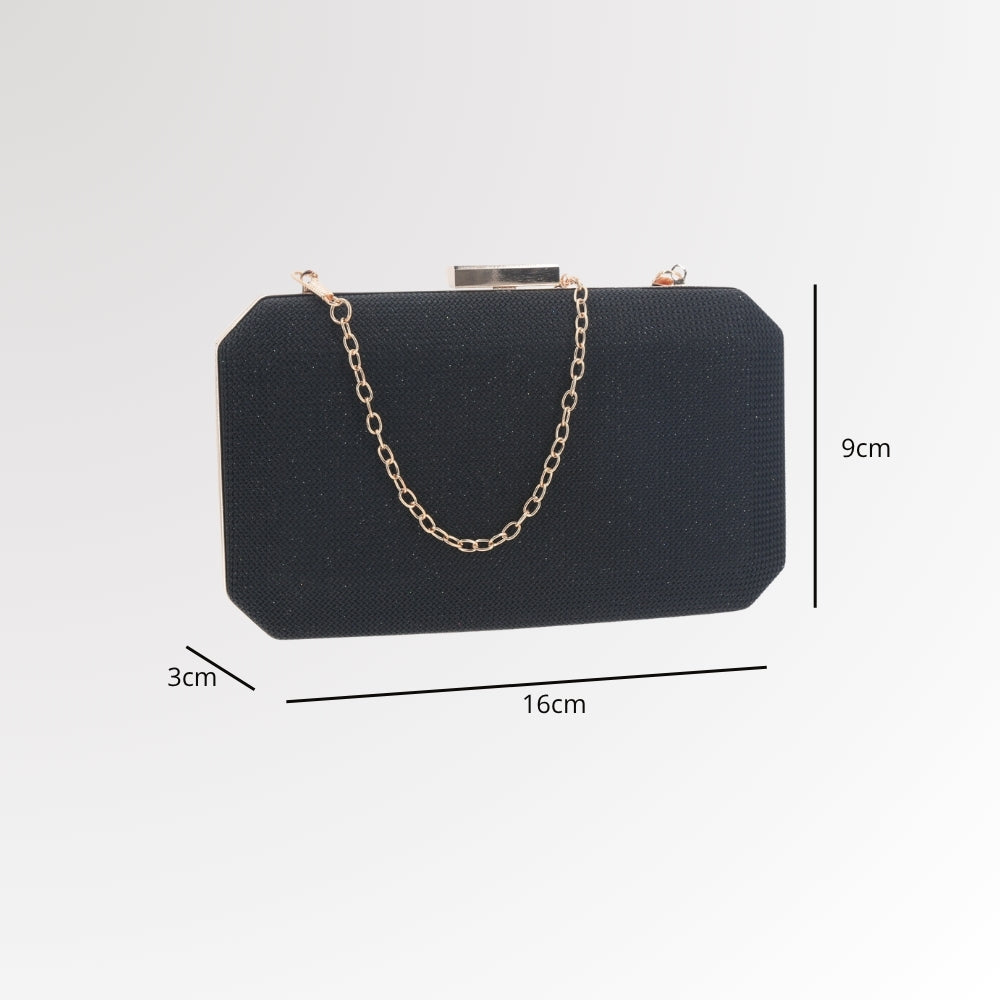 Bolsa Clutch de Festa com Design Minimalista Preto