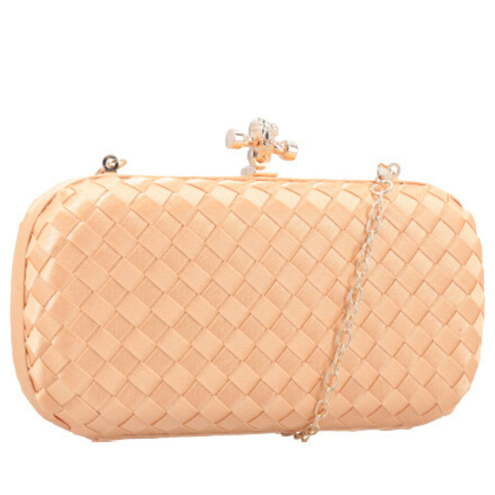 Bolsa Clutch Festa em Tecido Trançado Amarelo