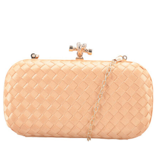 Bolsa Clutch Festa em Tecido Trançado Amarelo