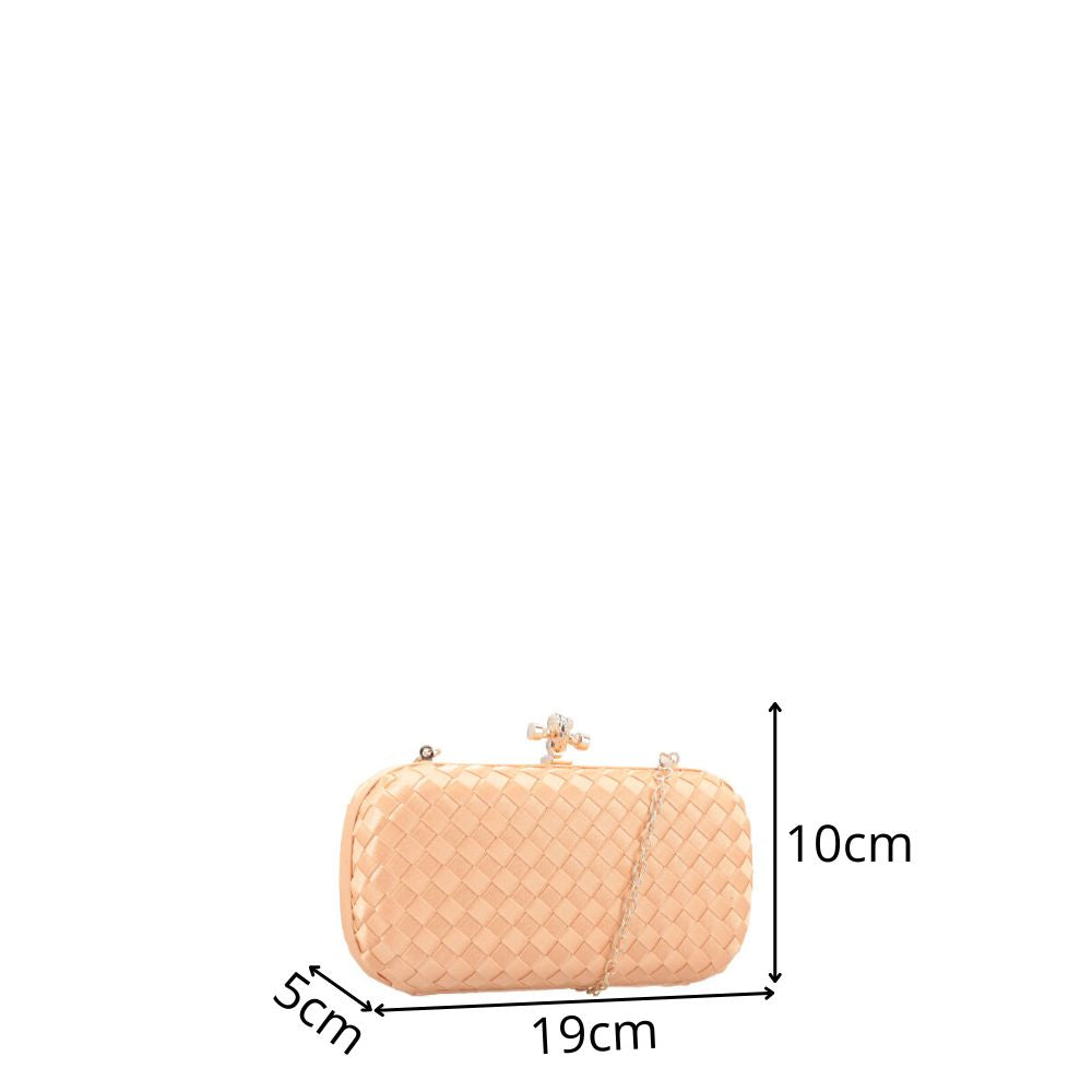 Bolsa Clutch Festa em Tecido Trançado Amarelo