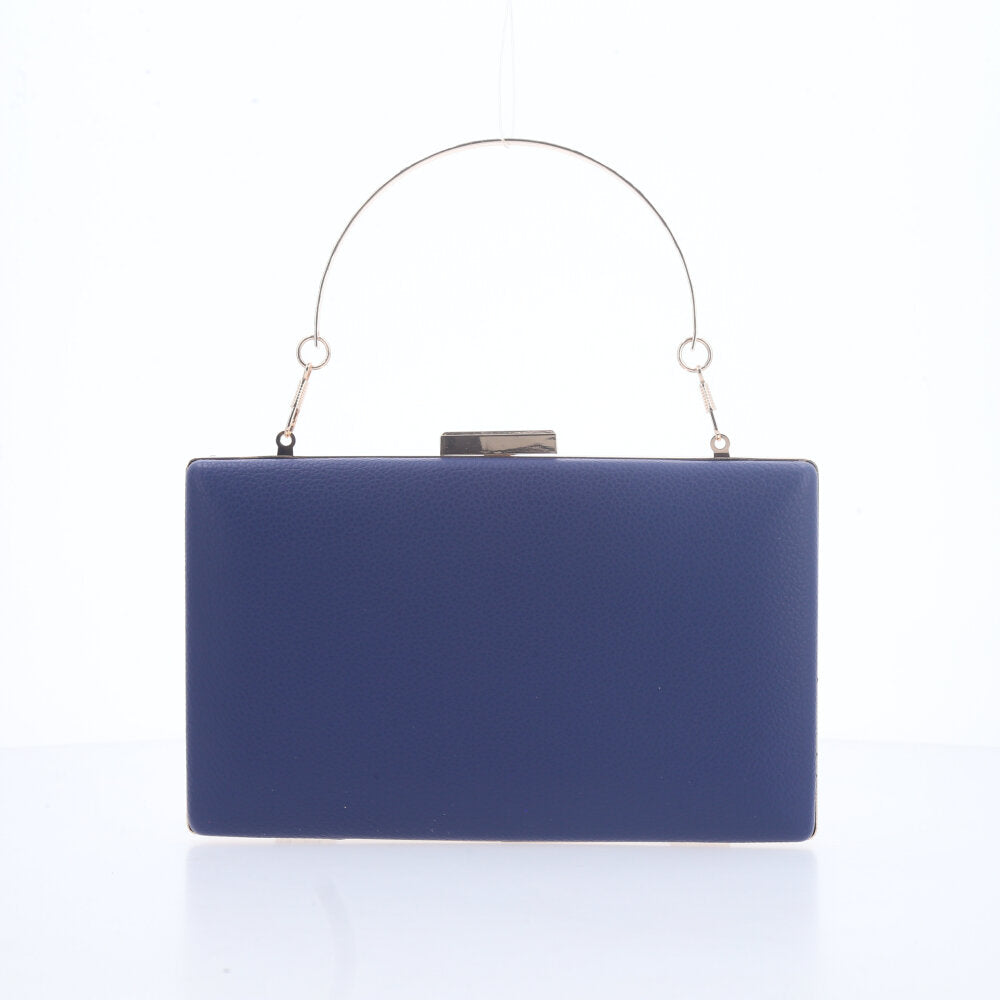 Bolsa Festa Feminina com Flores Aplicadas Azul escuro