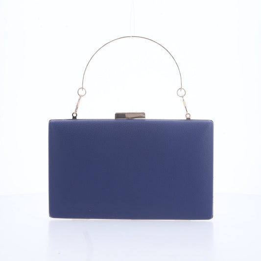 Bolsa Festa Feminina com Flores Aplicadas Azul escuro