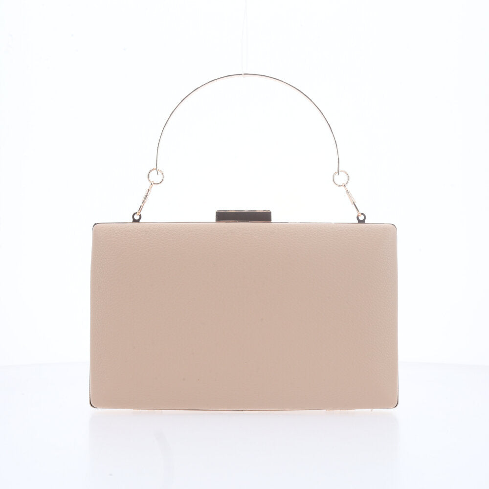 Bolsa Festa Feminina com Flores Aplicadas Bege