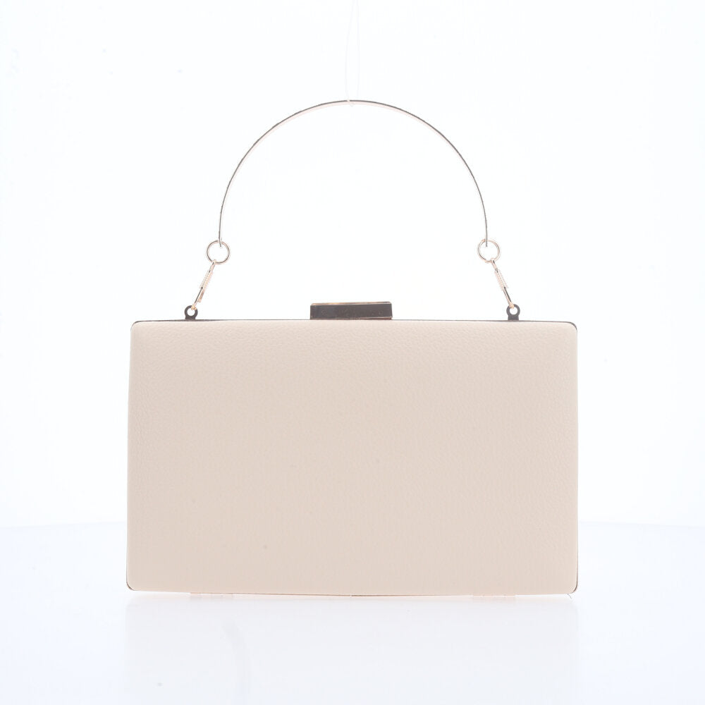 Bolsa Festa Feminina com Flores Aplicadas Marfim