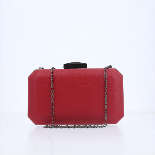 Bolsa Clutch para Festa Metalizada com Alça Removível Vermelho