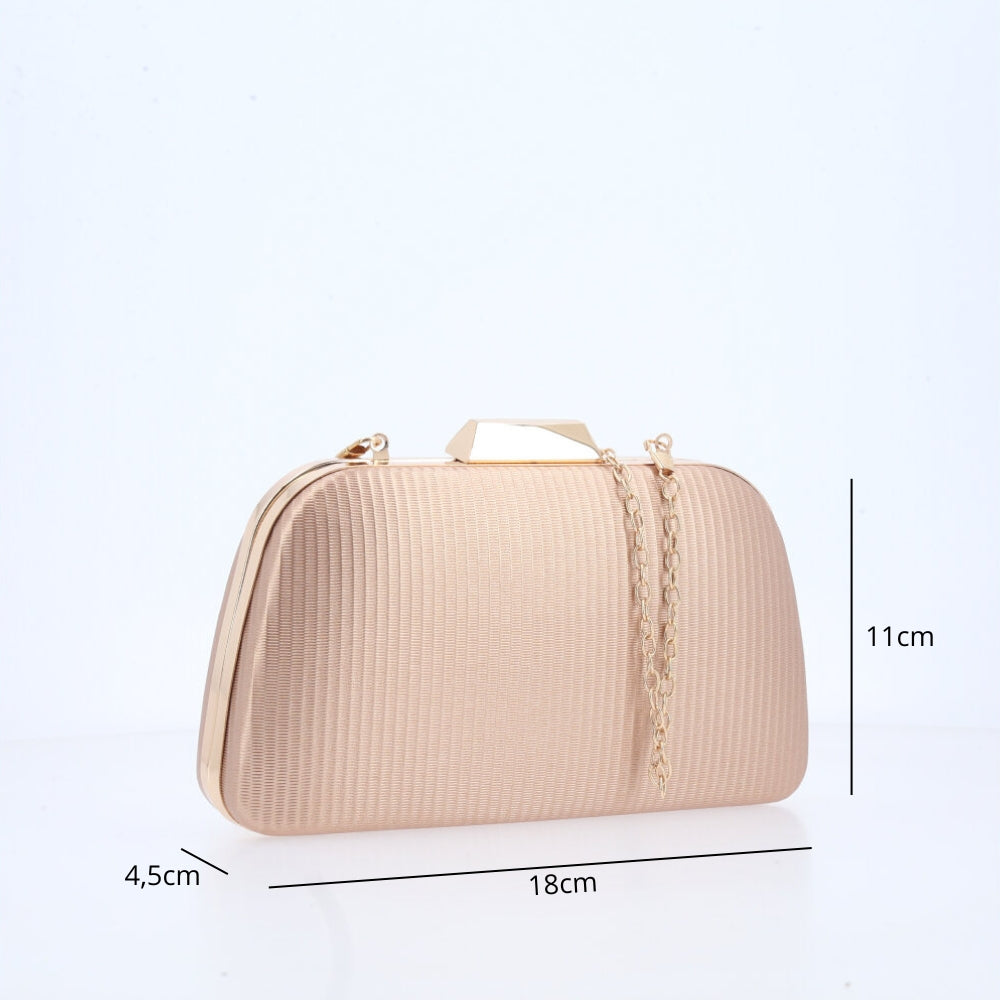 Bolsa Clutch Festa Feminina com Alça Removível Ouro