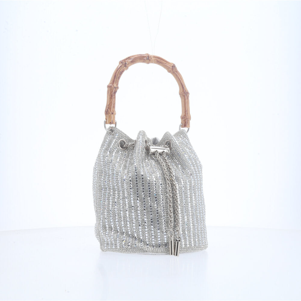 Bolsa Festa Saquinho de Strass Prata