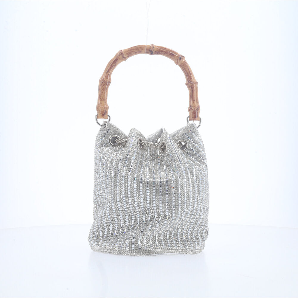 Bolsa Festa Saquinho de Strass Prata