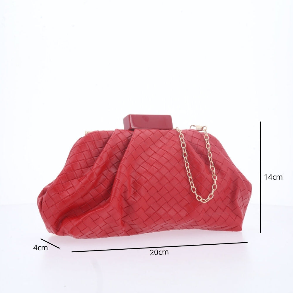 Bolsa Clutch Feminina Matelassê Festa Vermelho